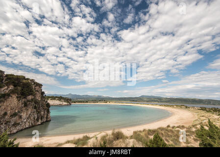 Vue sur plage de Voidokilia en Messénie sur le Péloponnèse, Grèce Banque D'Images