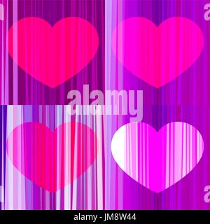 Vector set de coeurs colorés. carte postale à du Valentine's day Illustration de Vecteur