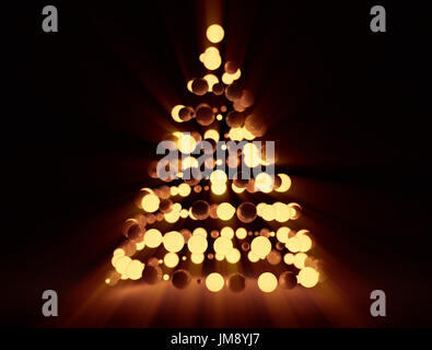 Arbre de Noël lumineux d'or Banque D'Images