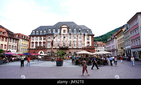 Bâtiments à marktplatz ou place du marché, dans la vieille ville de Heidelberg, Allemagne Banque D'Images