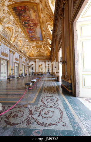 La salle du trône, le Palais Royal de Caserte (Reggia di Caserta),Caserta Campania,Italie, Banque D'Images