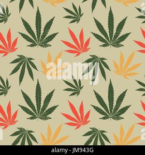 Profil de transparente vecteur feuilles de cannabis. motif transparente à partir des feuilles de cannabis Illustration de Vecteur