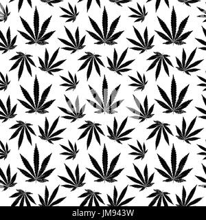 Profil de transparente vecteur feuilles de cannabis. motif transparente à partir des feuilles de cannabis Illustration de Vecteur