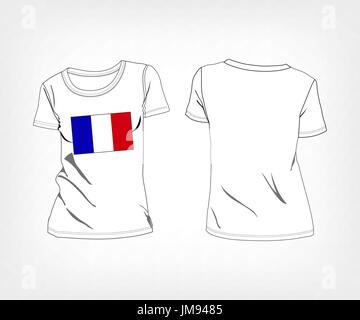 Drapeau France football shirt soccer ball. t-shirt avec le drapeau de la France Illustration de Vecteur