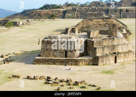 Monte Alban, ruines de la civilisation zapotèque, Oaxaca, Mexique Banque D'Images