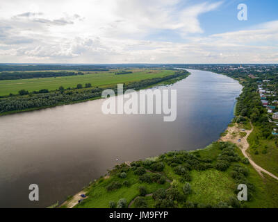 Petite ville russe paysage aérien Banque D'Images