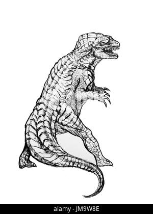 Un dessin d'un dinosaure carnivore Banque D'Images