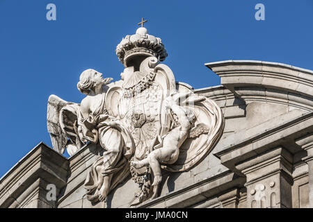 Détail d'ornement sur la Puerta de Alcalá à Madrid, Espagne Banque D'Images