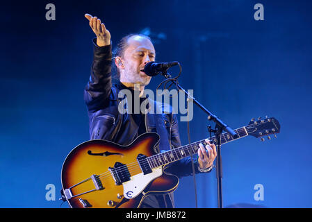 Barcelone - juin 3 : Radiohead (band) produisent en concert au Primavera Sound Festival 2016 le 3 juin 2016 à Barcelone, Espagne. Banque D'Images