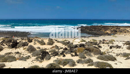 La Plage Blanche (Caleton Blanco) à Lanzarote Banque D'Images