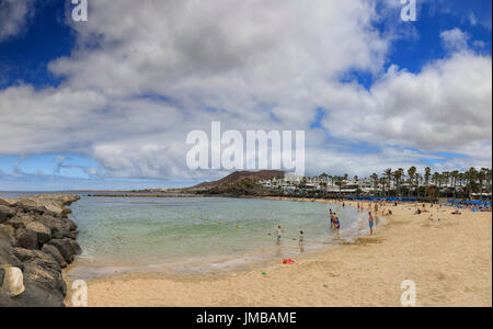 La Playa Flamingo, plage à Lanzarote Banque D'Images