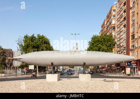 Cartagena, Espagne - 28 mai 2017 : Réplique de la sous-marin Peral historique dans la ville de Cartagena, Murcia province, Espagne Banque D'Images