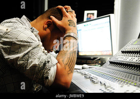 Dr Dre son Curtis Young aka Hood Surgeon exclusive portrait de studio Los Angeles. Banque D'Images