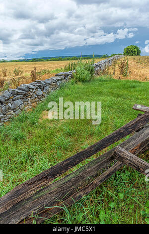 Le paysage dans la campagne de la bataille d'Antietam historique dans le Maryland. Banque D'Images