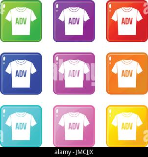 T-shirt avec print ADV set 9 Illustration de Vecteur