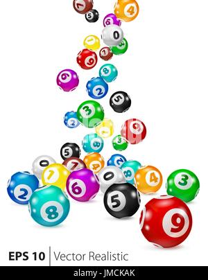 Vector Colorful Bingo balls fall randomly. Illustration de Vecteur