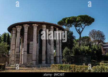 Rome, Italie - 20 août 2016 : vue sur le temple d'hercule victor. c'est un temple romain, à Piazza Bocca della Verita, dans la région du forum boar Banque D'Images