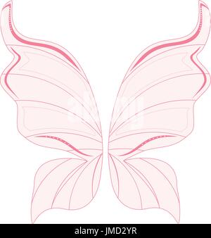 Illustration vecteur transparent rose fairy wings. Les ailes de papillon. Ailes de fée des dents Illustration de Vecteur