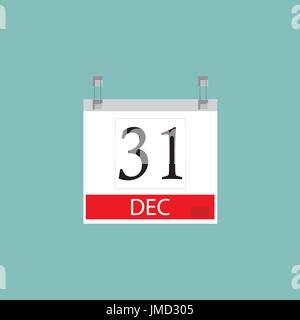 Vector illustration télévision icône calendrier sur fond bleu. Jour 31 décembre Illustration de Vecteur