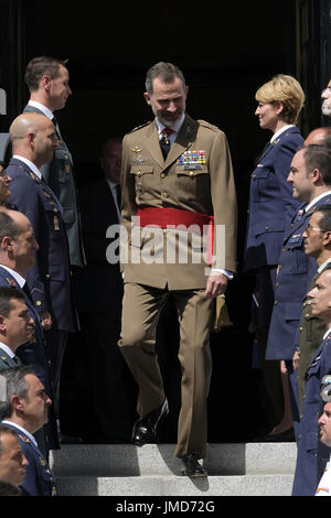 Felipe VI d'Espagne assistant à la cérémonie de clôture du 18ème cours de la personnel du collège supérieur des Forces armées, à Madrid, Espagne. Comprend : Felipe VI d'Espagne où : Madrid, Communauté de Madrid, Espagne Quand : 26 Juin 2017 Crédit : Oscar Gonzalez/WENN.com Banque D'Images