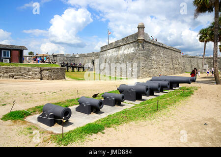 St Augustine en Floride historique la plus ancienne ville d'Amérique du Castillo de San Marcos Fort Banque D'Images