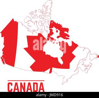 Drapeau et carte du Canada Illustration de Vecteur