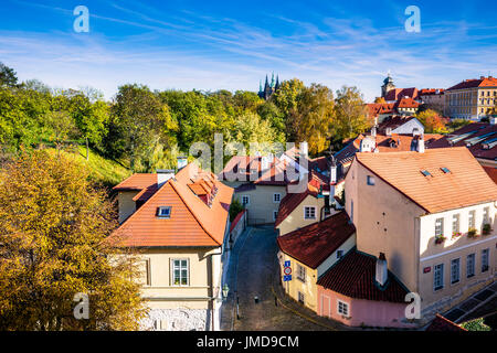 L'Europe, République tchèque, Tchéquie, Prague, l'UNESCO, Hradcany, quartier du château, Novy Svet, Nouveau Monde, charmant et pittoresque quartier calme Banque D'Images