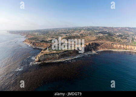 Vue aérienne de Vincent Point dans Rancho Palos Verdes, près de Los Angeles, Californie. Banque D'Images