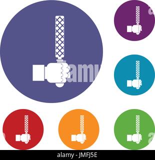 L'outil de fichiers dans l'homme head icons set Illustration de Vecteur