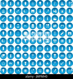 100 light source icons set blue Illustration de Vecteur