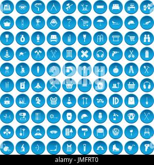 Costume Bleu 100 icons set Illustration de Vecteur