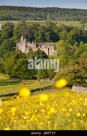 Avis de Haddon Hall près de Bakewell dans le Derbyshire Banque D'Images