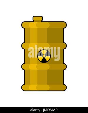 Le corps jaune avec des déchets radioactifs toxiques. Canister avec danger chimique toxique. acide du corps. La pollution de l'environnement. Installation industrielle Illustration de Vecteur