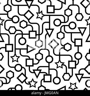 Motif géométrique noir et blanc sans couture. vector illustration. Illustration de Vecteur