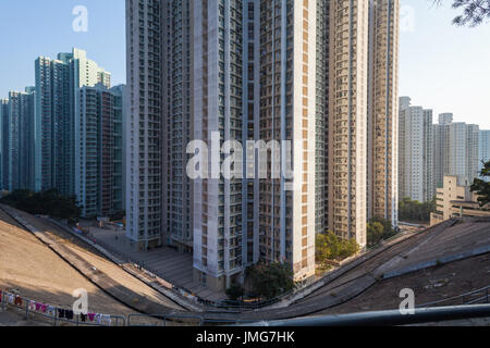 HONG KONG - 9 janvier 2015 : banlieue de Hong Kong, Banque D'Images