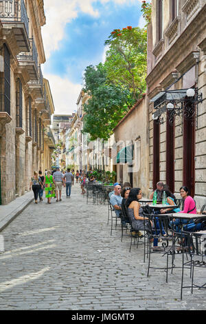 Havana Street Cafe Banque D'Images