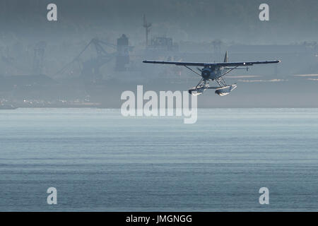 Vintage Saltspring Air canada hydravion de Havilland Beaver Harbour bientôt à Vancouver, Colombie-Britannique, Canada. Banque D'Images