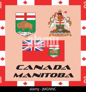 Éléments officiels du gouvernement du Canada - Manitoba Illustration de Vecteur