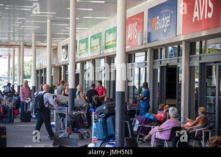 Agences de location de voitures à l'Aéroport International de Cape Town, Cape Town, Afrique du Sud Banque D'Images