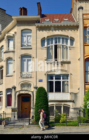 Bruxelles, Belgique. Hôtel Delhaye (1900 : Victor Horta. Art Nouveau) 2 avenue Palmerston. Construit comme une extension de l'Hôtel Van Eetvelde next door Banque D'Images