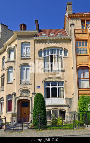 Bruxelles, Belgique. Hôtel Delhaye (1900 : Victor Horta. Art Nouveau) 2 avenue Palmerston. Construit comme une extension de l'Hôtel Van Eetvelde next door Banque D'Images