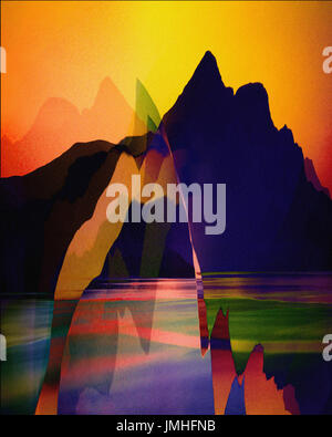 ART CONTEMPORAIN : fièvre des montagnes © E. Nagele FRPS Banque D'Images