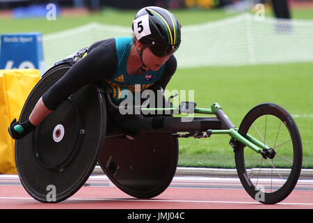 Angela BALLARD d'Australie dans la Womens T54 1500 mètres chauffe lors du championnat à Londres 2017 Para Banque D'Images