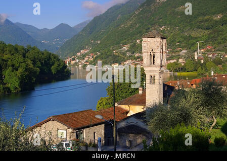 Ossuccio église Santa Maria Maddalena, sur le lac de Côme, Lombardie en Italie Banque D'Images