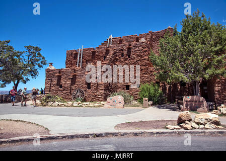 Vue avant de la maison Hopi, South Rim du Grand Canyon, Arizona, USA Banque D'Images