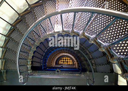 Escalier dans le St Augustine Light House lors de l'historique St Augustine en Floride la plus ancienne ville d'Amérique latine Banque D'Images