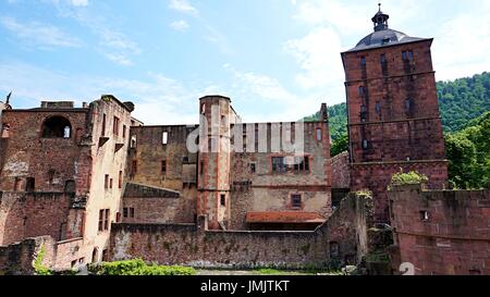 Belles ruines de château d'Heidelberg à Heidelberg, Allemagne Banque D'Images