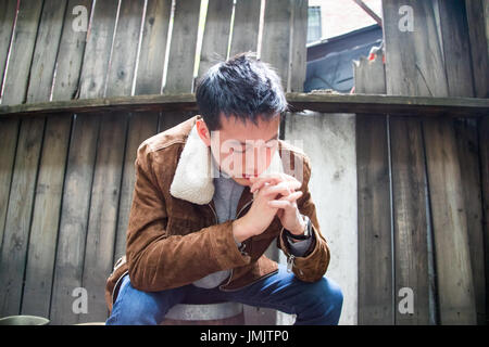 Cameron Koo, étudiant en Chinois de Hong Kong, New York City, USA Banque D'Images