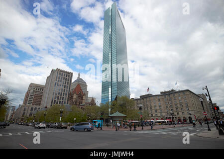 L'église Trinity John Hancock Tower et Fairmont Copley Plaza Hotel Boston Copley Square USA Banque D'Images