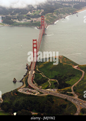 Vue aérienne de Golden Gate Bridge à San Francisco, Californie Banque D'Images